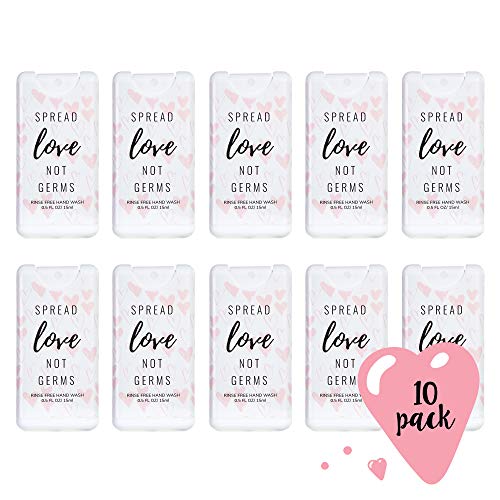 Wedding Favors - Rinse Free Hand Wash (Spread Love Not Germs.5 oz Spray)