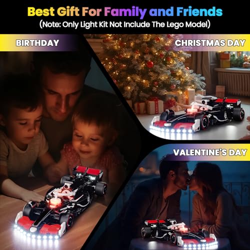 Image of Upgraded Led Light Kit Compatible with Lego MoneyGram Haas F1 Team VF-24 Race Car Building Set, Lights Decoration Compatible with Lego 77250 (Model Not Included)