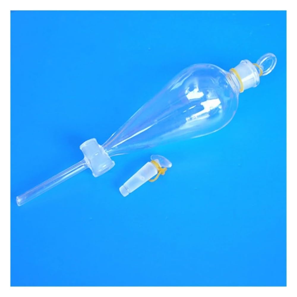 Cristalería de Laboratorio Embudo de separación de vidrio de 60 ml a 2000 ml con tapón de vidrio y grifo de rosca. Material de vidrio for laboratorio.(1000mL)