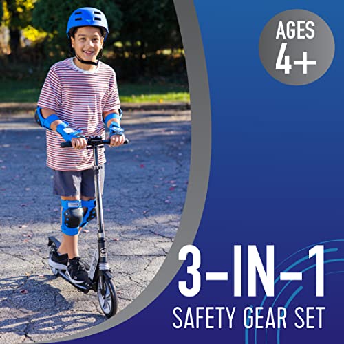 Image of Flybar Knee and Elbow Pads, Wrist Guards Protective Safety Gear Set - Multi Sport Protection For Skateboarding, BMX, Pogoing, Inline Skating, Scooter - Kids, Teen & Adult Sizes (Blue, Small)