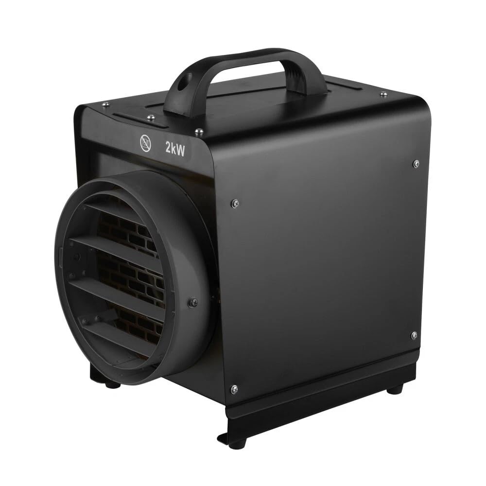 Large 2kw Electric Greenhouse Heater with Thermostat Control - Fan & Heater Setting - Garden Anti Frost Plant Warmer - Workshop Garage Shed Conservatory Space Heater