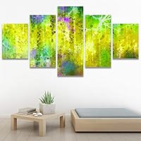 SIGNWIN 5 Panel Canvas Wall Art Modern Art Bouquet Colorful Decorative Elements Floral Multicolor Photography - 60