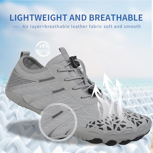 Image of SIOSNETA Hike Barefoot Shoes for Women Men, Breathable Non-Slip Athletic Footwear, Wide Toe Water Shoes for Hiking, Non-Slip Neuropathy Shoes for Women Men, Grounded Comfort wear