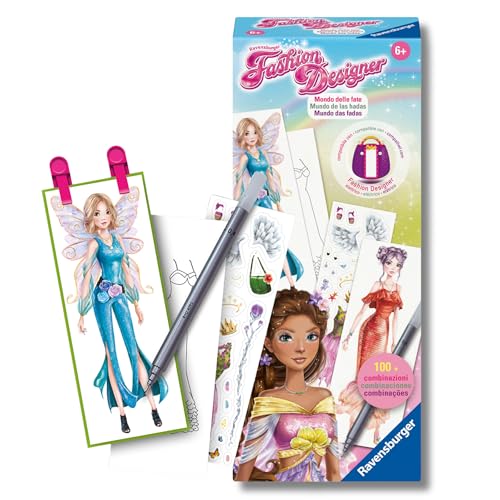 Ravensburger - Fashion Designer Style Book, Fantasy, Crea la tua Collezione di Moda, Giochi Creativi, Disegni da Colorare, Idea Regalo Bambini 6+ Anni, Compatibile con Fashion Designer