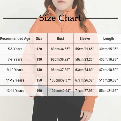 Girls Half Zip Stand Collar Crewneck Sweatshirt Long Sleeve Loose T-Shirts Casual Pullover Tee Tops for Kids 5-14 Years3