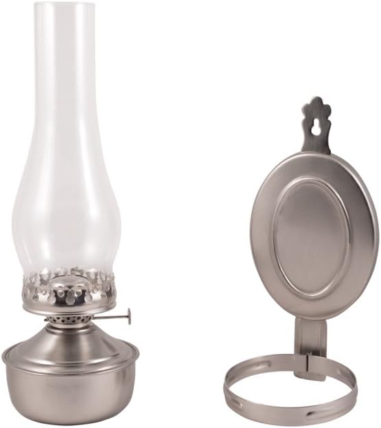 Vermont LanternsMansfield Brass Hanging Wall Oil Lamp 14" (Pewter)