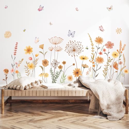 SHUCHING Wandtattoo Blumenwiese Boho Herbst – Ansicht 1
