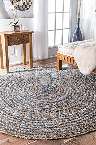 Image of Handwoven 2x6 feet chindi Jute Rectangular Rug, Natural Fibers, Braided Reversible Carpet for Stylish Bedroom Living Room Dining Room Kids Room (2x6 feet, Multicolor)