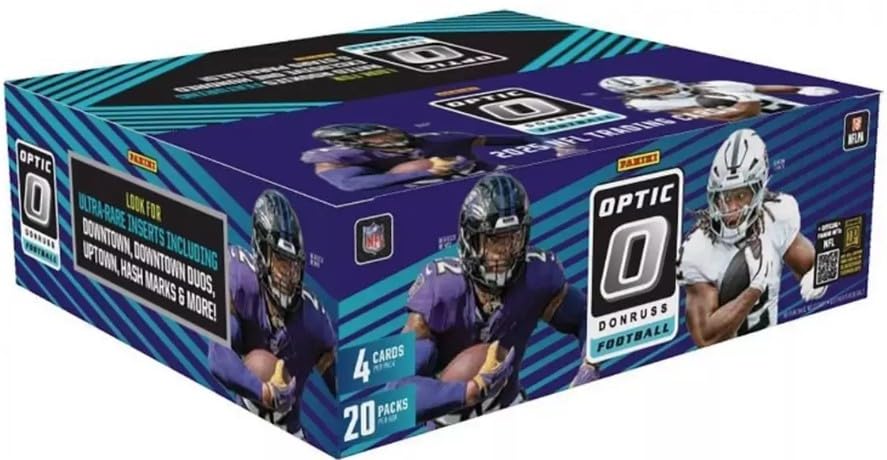 NEW 2025 Donruss OPTIC Sealed Football Card HUGE RETAIL Box - 20 Packs!