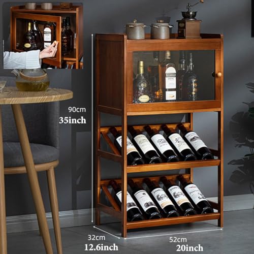 Soporte de madera para vino 28 botellas, piso miniatura 2