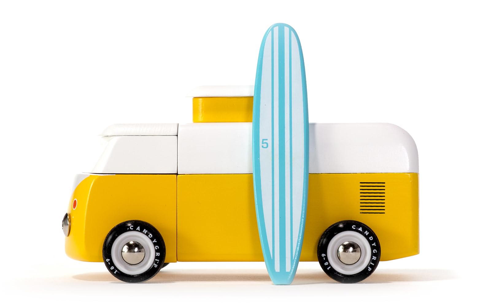Candylab Holzspielzeugauto - VW Beach Bus - gelb weiß - magnetisch