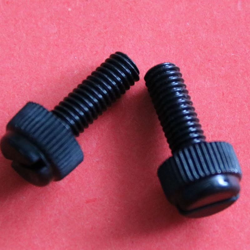 M3 M4 M5 Nylon Slotted Knurled Screws Slot Plastic Thunb Screw Size 6mm-30mm Black - (Dimensions: M3x12mm(30pcs))
