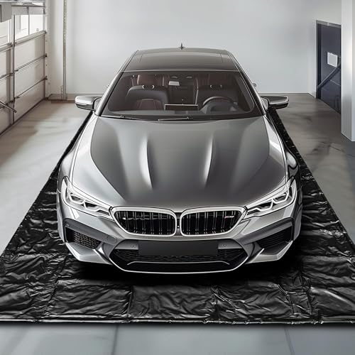 Huatean Home Garage Floor Mat (79 x 18) Under Car Waterproof Containment Mats Oil Mat for Garage Covering Garages Floor Mats for Under Car Keeps Dry and Clean