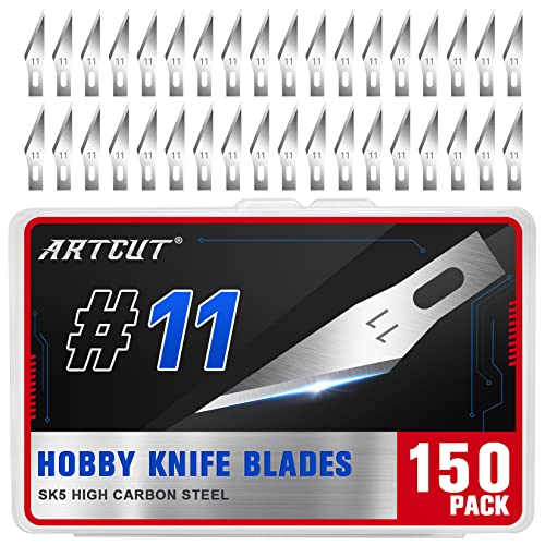 Artcut 150 Lame Scalpel, 11 Lame De Rechange Pour Scalpel, Scalpel Chirurgical, Cutter De PréCision, Bistouri Chirurgical Lame Dans La BoîTe De Rangement