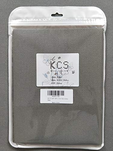 Image of 19 inch x 28 inch 14CT Counted Cotton Aida Cloth Cross Stitch Fabric (Dark Grey)