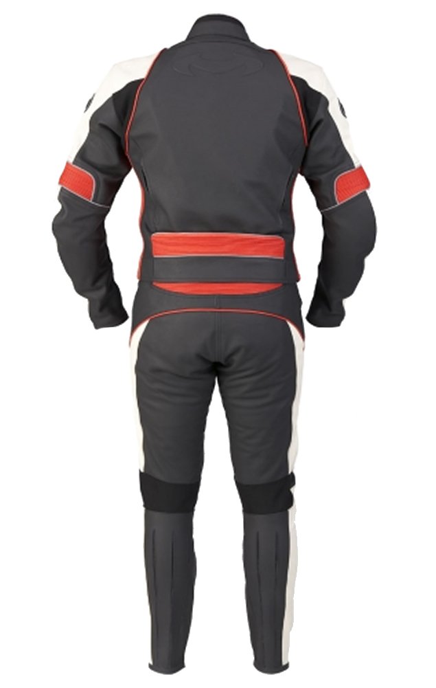 SleekHides Men's Fashion Motorcycle Real Leather Biker Suit Cow Black Large