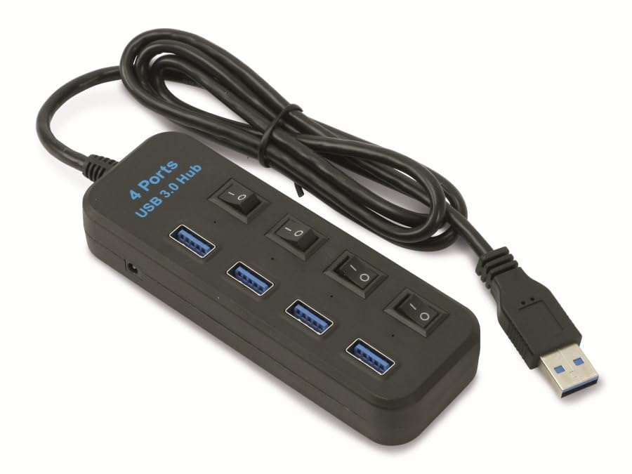 USB 3.0 Hub Red4Power u004b – USB3.0 HUB, 4 puertos, externo, interruptor Red4Power