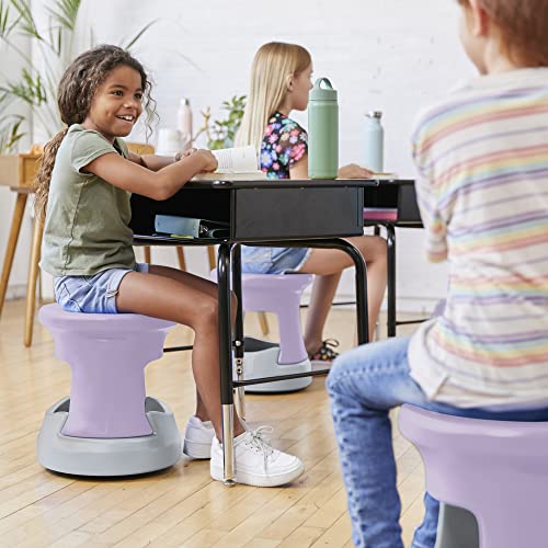 Image of ECR4Kids Active Storage Wobble Stool, 15in Seat Height, Childrens Furniture, Light Purple /Light Grey