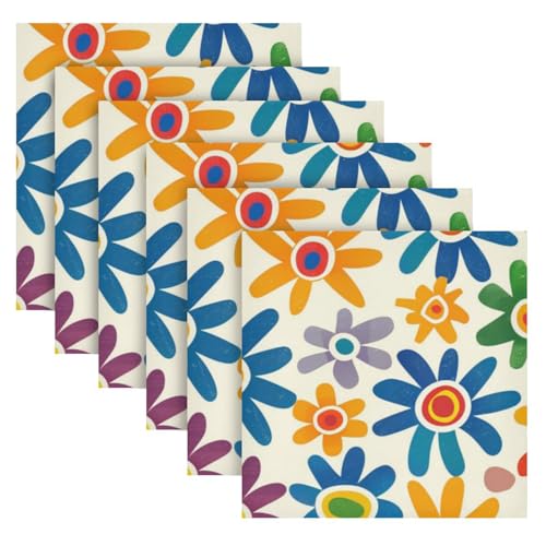 Servilletas de Tela con Flores Multicolor Pack x6 miniatura 2