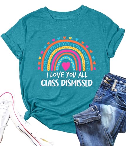 Teacher Shirt for Women Last Day of School T-Shirt Teacher Life Graphic Tee Tops Teachers Gift T-Shirt Blouse - Image 3