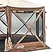 Clam Pop Up Screen Tent, Outdoor Camping Gazebo Canopy, 12.5', Brown - Heavy-Duty Portable Screened Shelter with Netting for Beach, Patio, and Backyard