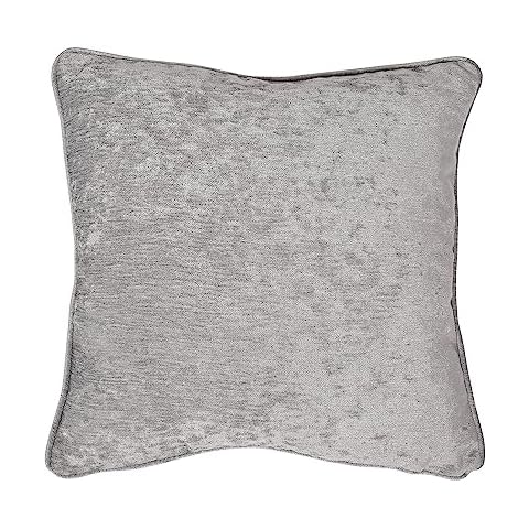 Curtina Grey Woven Cushion - Luxury Chenille Cover
