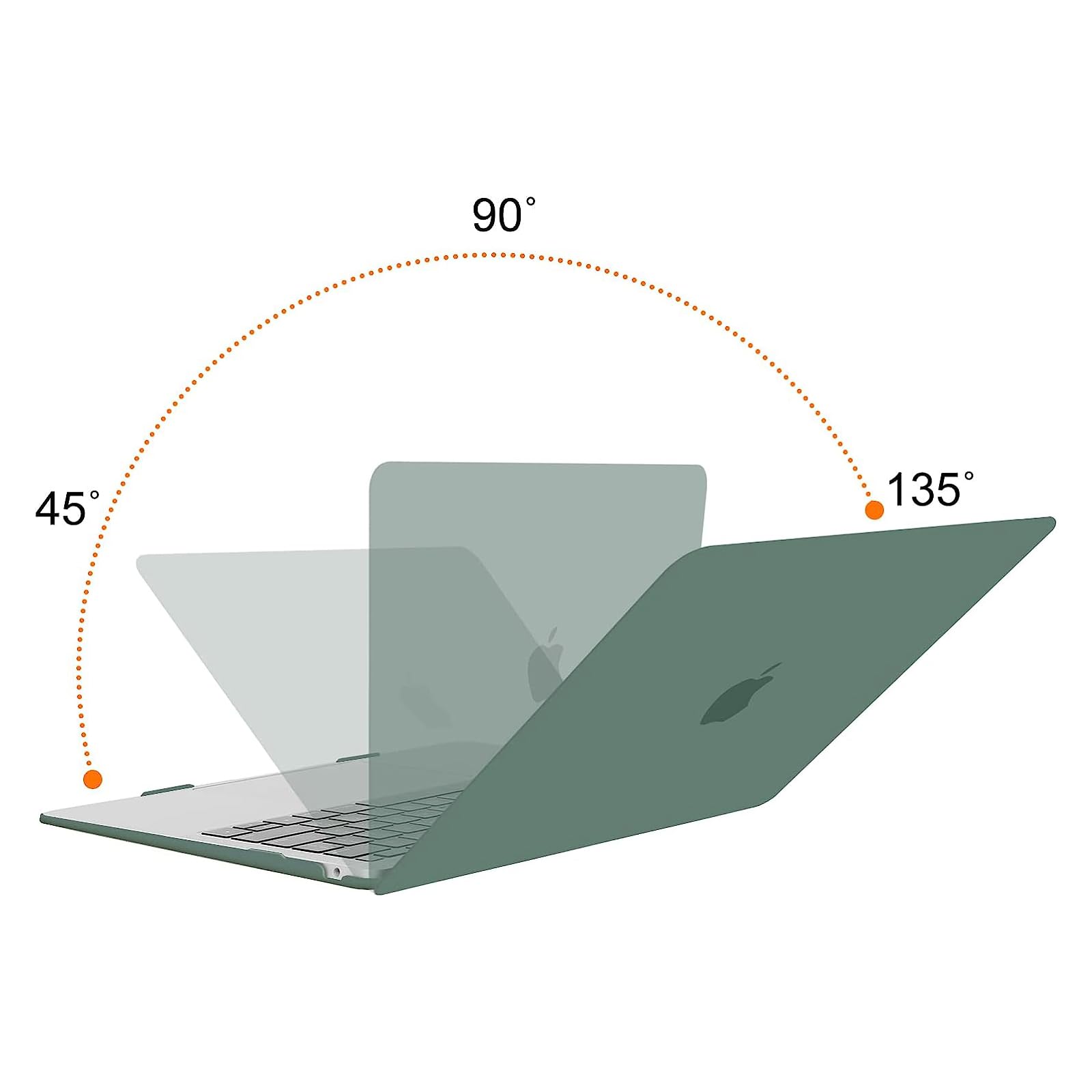 MOSISO Custodia Compatibile con MacBook Air 13 Cover M1 2021 2020 2019 2018 A2337 A2179 A1932 Touch ID,Case per MacBook Air M1 Cover 13,3'' Pollici&Copritastiera&Pellicola&Borsa, Midnight Verde