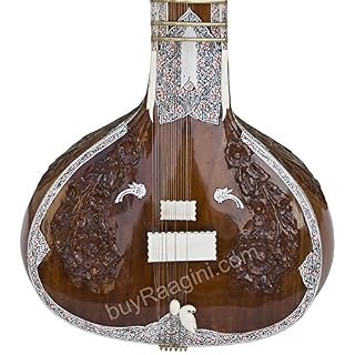Sitar de style indien Maharaj Pancham – 32 P – Tumba simple – Avec chariot en fibre - Les Beatles, Paul McCartney, John Lennon, RIngo Starr, George Harrison Sitar de style indien Maharaj Pancham - 32 P - Tumba simple - Avec chariot en fibre – Image 2