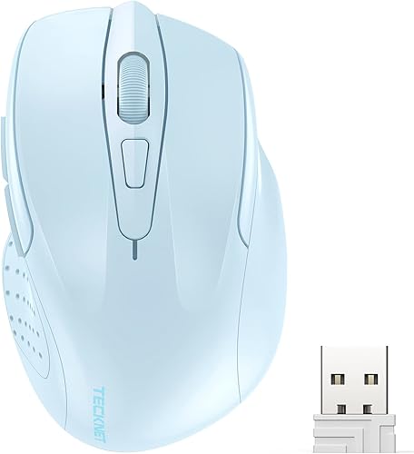 TECKNET Mouse inalámbrico, mouse óptico inalámbrico Pro 2.4G con nano receptor USB para laptop, PC, computadora, Chromebook, cuaderno, 6 botones,