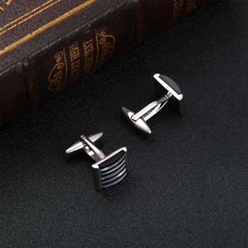 Image of Cufflinks for Men Classic Wedding Business Shirt Cuff Links Set Gifts with Box