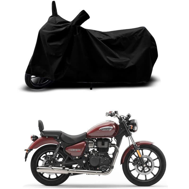 Image of 100% Scratchproof /UV-Rays /Heat Protection /Birds Dropping /Water Resistant /Dust Proof /Waterproof /Full Bike Scooty Two Wheeler Body Cover Compatible for Super Meteor 650 All Varients[Black]