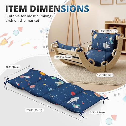 Image of BlueWood Cushion for Climbing Arch, Montessori Philosophy Soft & Non-Slip Cushion for Kids, Pikler Cushion for Reading, Playing, Games, Parties (Space)