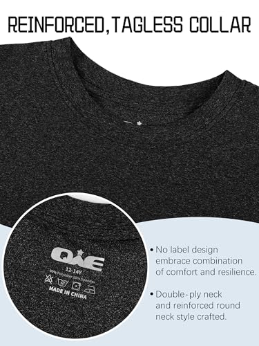 QWE 5 Pack Boys Shirts Youth Dry Fit Shirts Athletic Short Sleeve T-Shirt Boys' Activewear Tops for Youth Teens 5-18 Years3