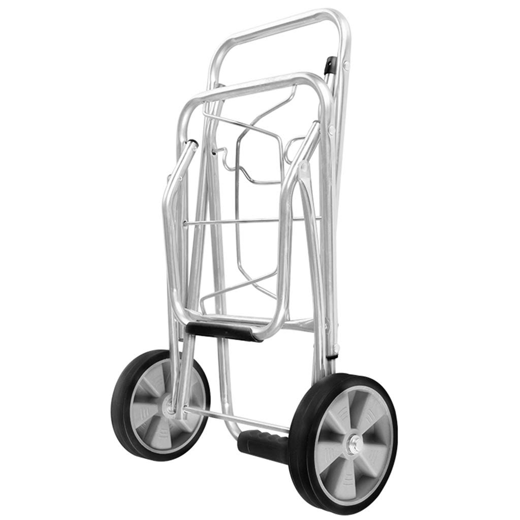 Carro Plegable/Carro de Transporte, Tubería de Acero Inoxidable, Capacidad de Carga Fuerte, Utilizado para el manejo de la Tienda de Compras Desde el hogar (Plata)