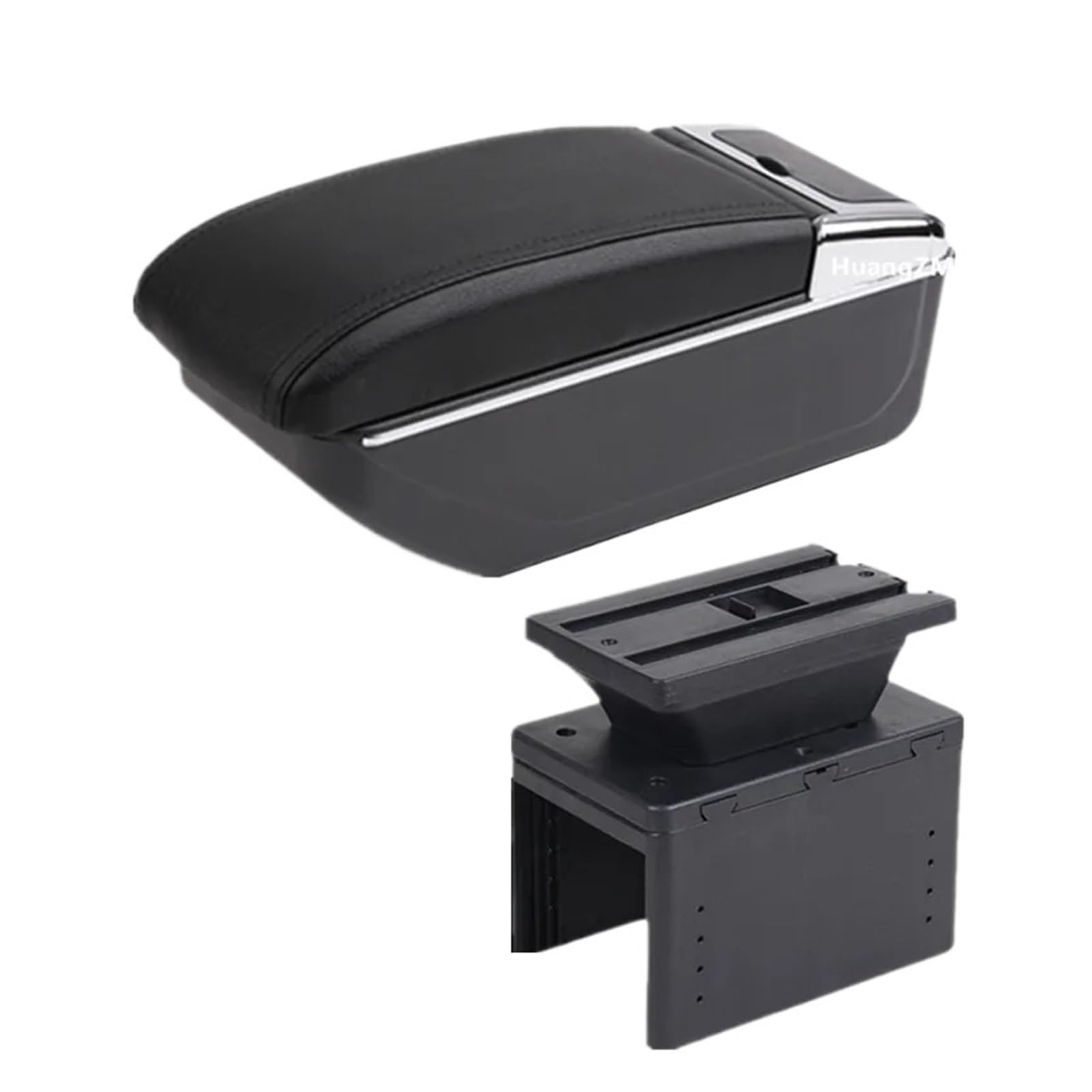 UMDJJU For Captur For Clio5 Car Armrest Box Central Storage Retrofit Interior Accessories Car Centre Console Armrest Box(B black line NO USB)