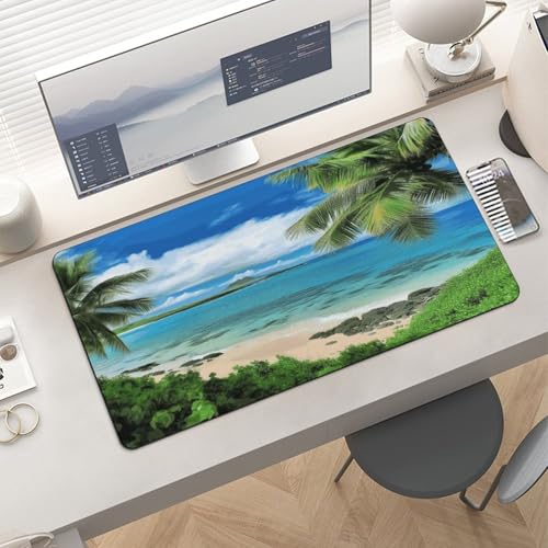 Tropical Palm Tree Hawaii Beach Desk Pad 60x30 cm miniatura 6