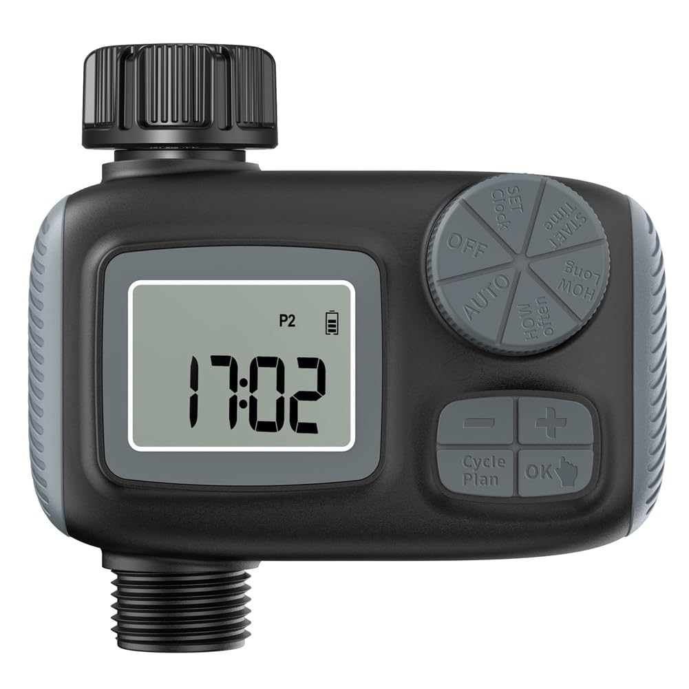 Xnuiasqe Sprinkler Timer Garden Hose Faucet Timer with Rain Delay/Manual/Automatic Drip Irrigation Function Watering Timer