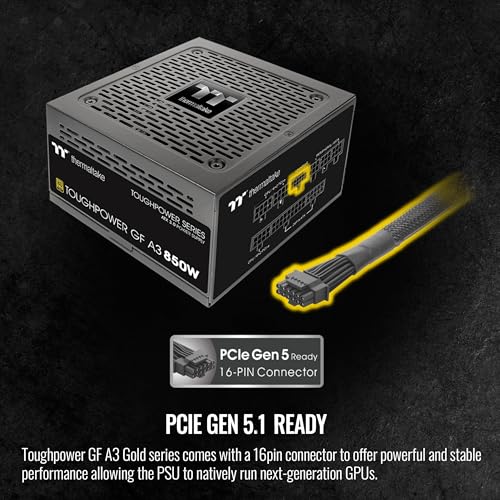 Image of Thermaltake Toughpower GF A3 850W, True 450W 12V-2x6 Connectors on PSU & NVIDIA RTX 50 Series, ATX 3.1 /PCI-E 5.1, 80+ Gold, SLI /Crossfire Ready Power Supply, PS-TPD-0850FNFAGU-L, 10 Year Warranty