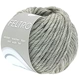 LANA GROSSA Feltro | Filzgarn für Kreativhandwerk, vielseitig, hochwertige Wolle zum Nass  und Trockenfilzen | Handstrickgarn aus 100% Schurwolle | 50g Wolle zum Stricken & Häkeln | 50m FB 3