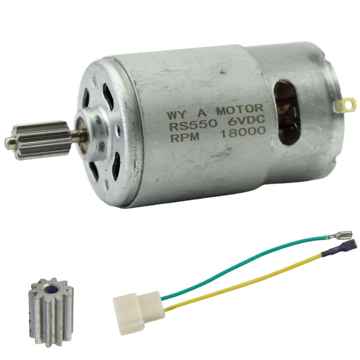 CHANCS Electric Car Motor Repair 550 DC 6V 18000RPM Gear Motor Tools DIY for Kids Electric Cars, 1PC