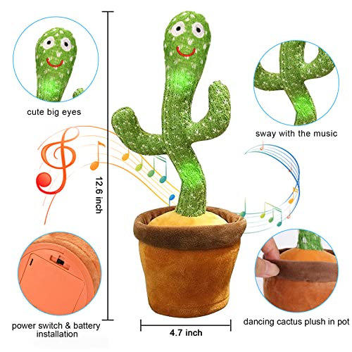 seOSTO Singing Dancing Cactus Toy Repeat What You Say - Image 3