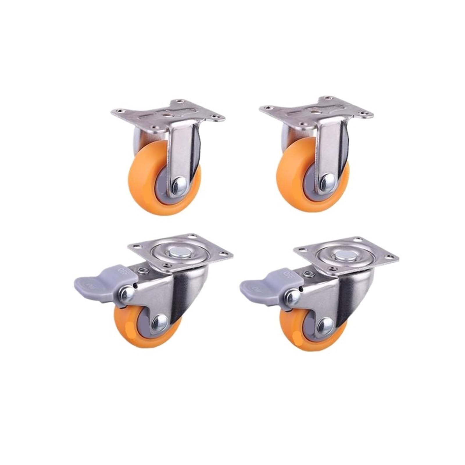 MXXDMOPD 4 Pieces/lot 1.25 inch Screw Caster Orange PP Furniture Wheel Silent(K)