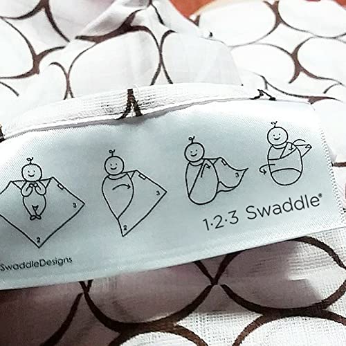Image of SwaddleDesigns Large Marquisette Receiving Swaddle Blanket for Baby Boys & Girls, Soft Premium Cotton Muslin, Boutique Quality, Best Shower Gift, Mocha Mod Circles on Lavender, Award Winner,Mocha and Lavender,46 inchx 46 inch,SD-136L
