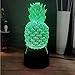 Produktbild Vbnmda 3D Illusionslampe LED Nachtlicht Kreative Acrylplatte Obst Ananas Ananas Ananas 7. Dezember Ändern Sie die Farbatmosphäre neben Tischlampe Kinder Geschenk Spielzeug