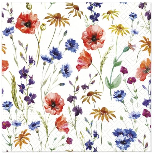 Field of Flowers Floral Napkins Napkins Decoupage 20 Count 13 in