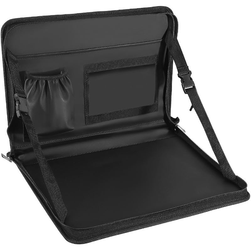SHITONGSHANGMAO Mesa para Carro para Omoda 5 2025 2024 2023 2022 Soporte de Volante Plegable con Correas Ajustables Escritorio Portátil y Organizador de Asiento Cuero 42x30cm