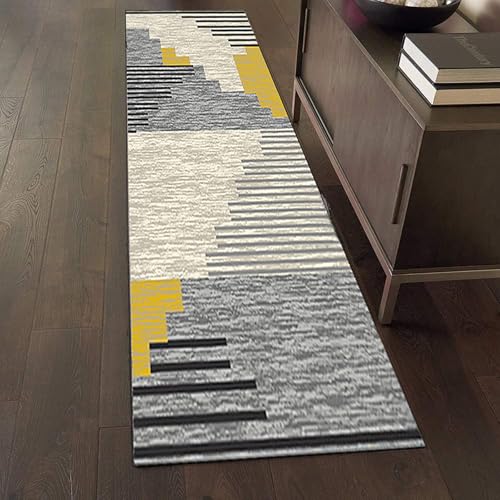 Alfombra pasillo antideslizante evita caídas lavable moderna 75x190 cm 3