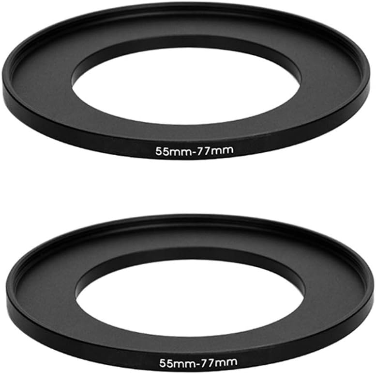 (2 Pcs) 5577MM StepUp Ring Adapter, 55mm to 77mm Step Up