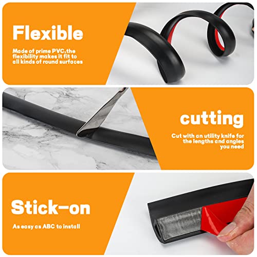 Lazzppo Floor Transition Strip Self Adhesive, Wood To Tile Rubber Transition Strip, Carpet To Tile/Vinyl Transition Strip, Threshold Strip For Doorways With A Height Less Than 10 Mm (6.56Ft Black) #TOP3