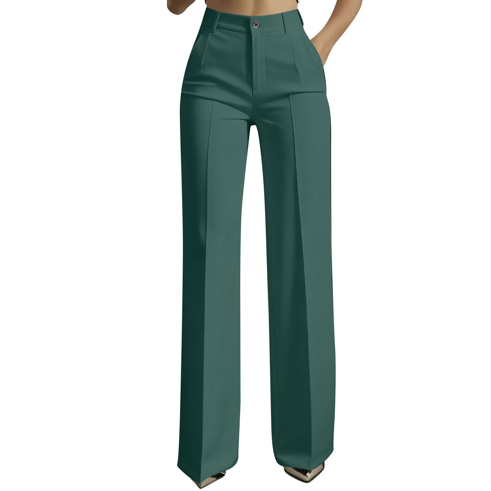Dress Pants for Women Trendy 2026 High Waist Stretchy Work Pants Business Casual Straight Leg Trousers with Pockets — view 13
